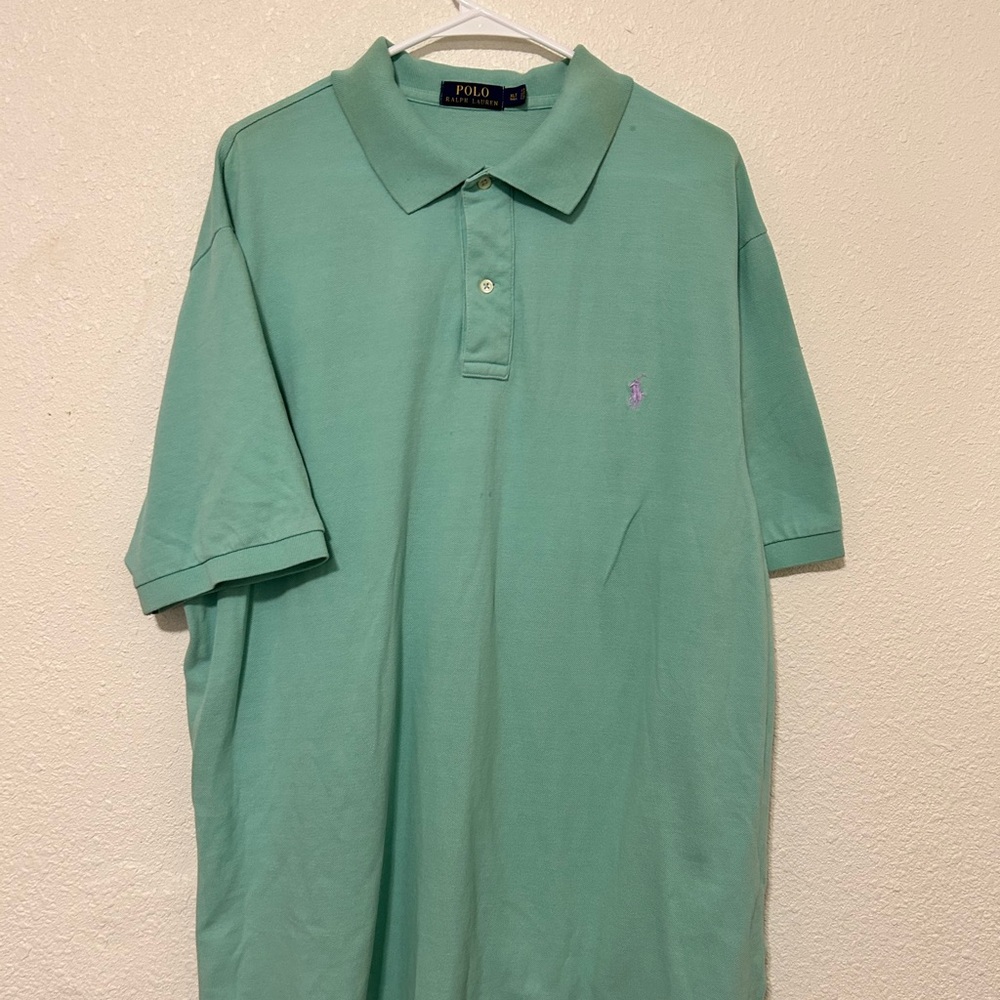 Polo Ralph Lauren Men's‎ XL Tall Mint Green Lavender Pony Short Sleeve